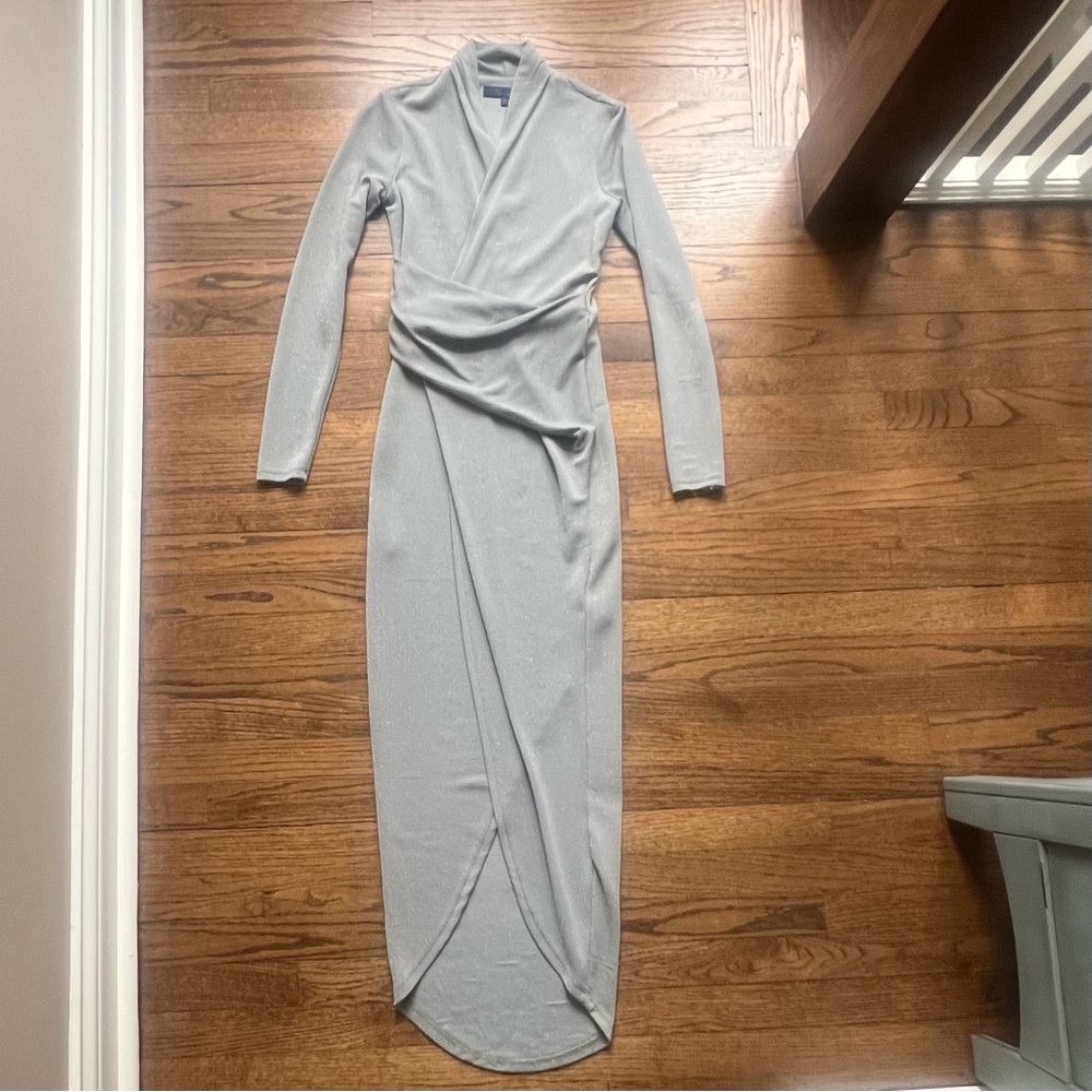 RACHEL Rachel Roy Silver Long Sleeve Bodycon Dress